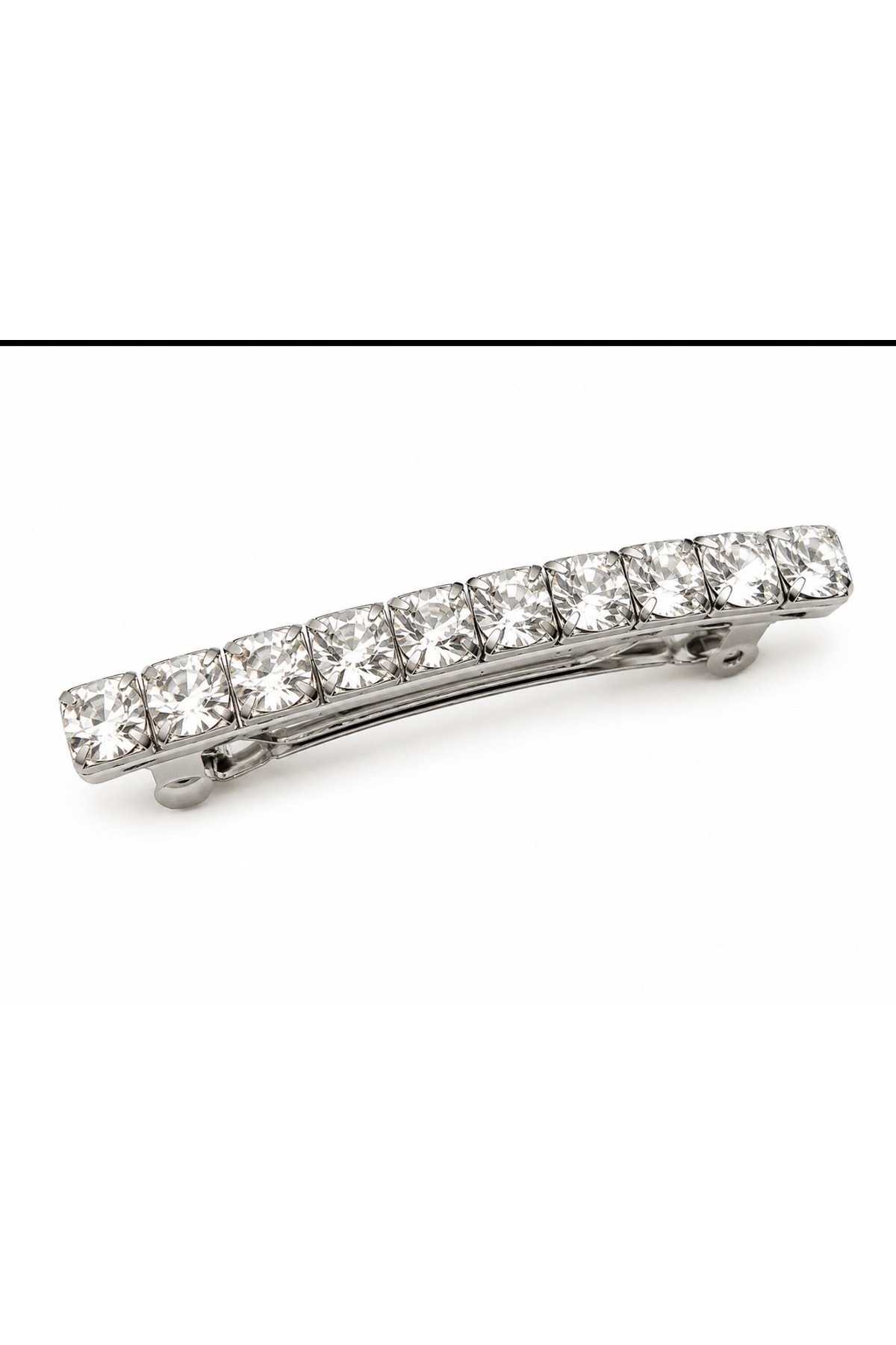 Silver Kristal Taşlı Sıralı Saç Tokası - Görsel 2