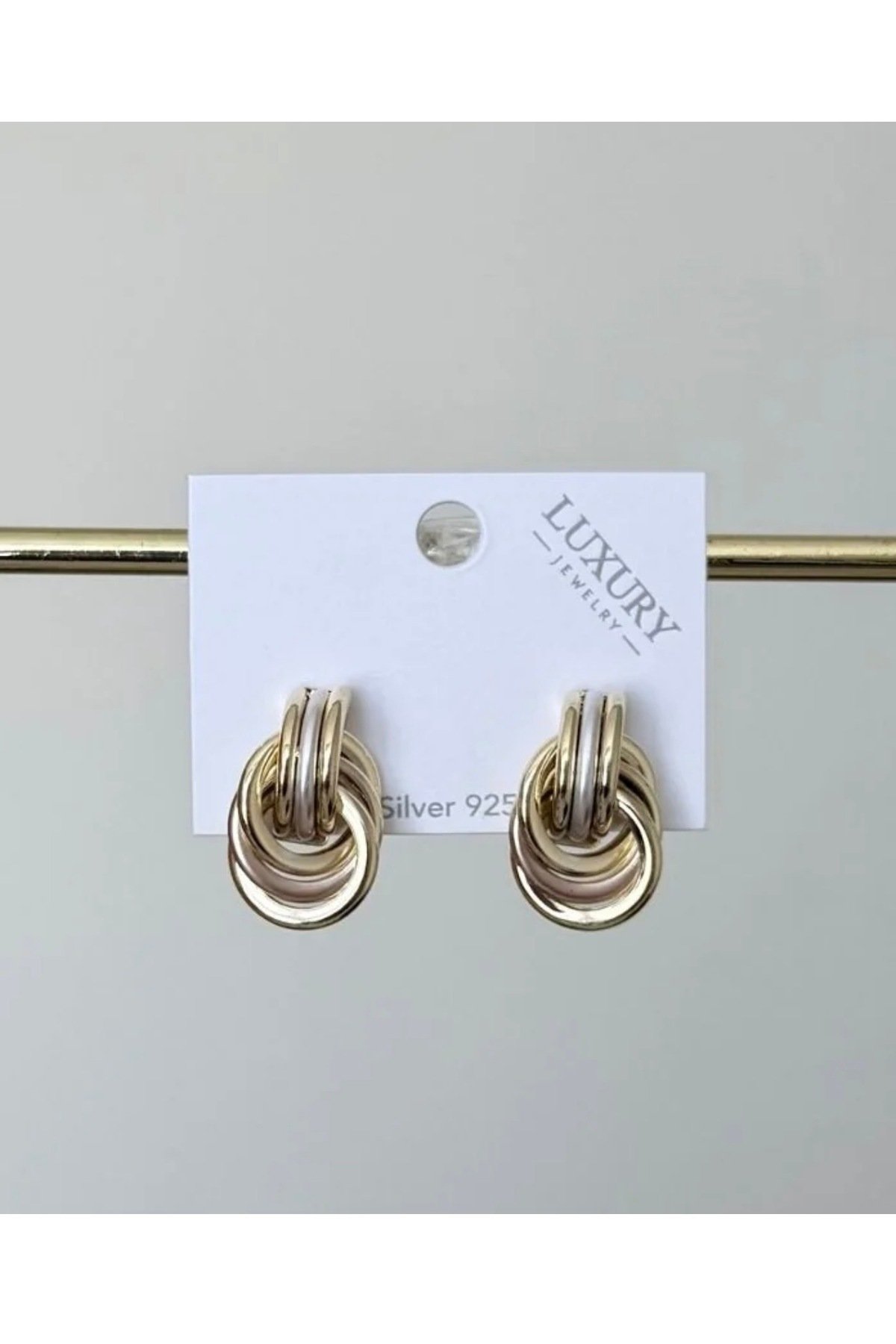 Halka Küpe Gümüş-Gold - Görsel 3