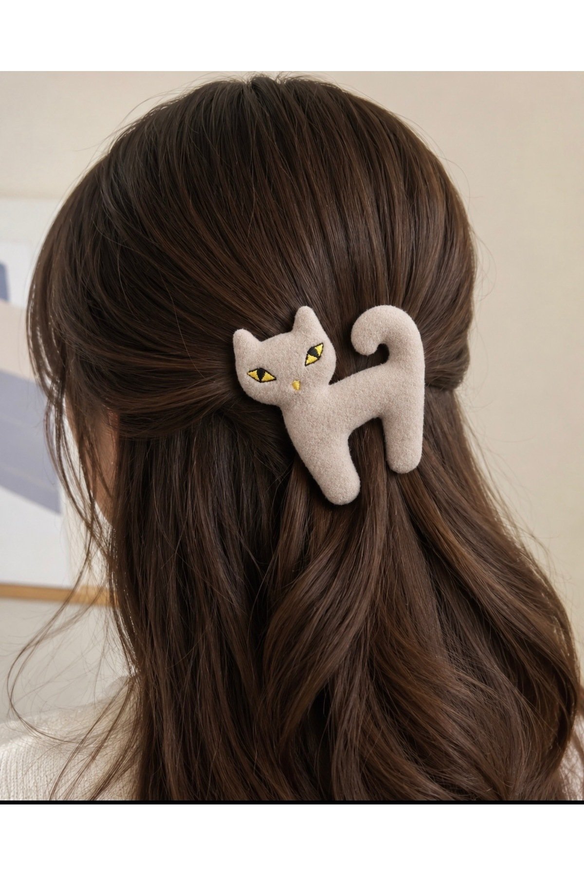 Sevimli Kedi Figürlü Peluş Toka