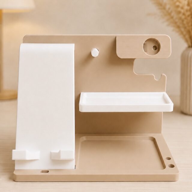 3D Baskı Çok Amaçlı Masaüstü Organizer – Telefon, Anahtar ve Aksesuar Standı